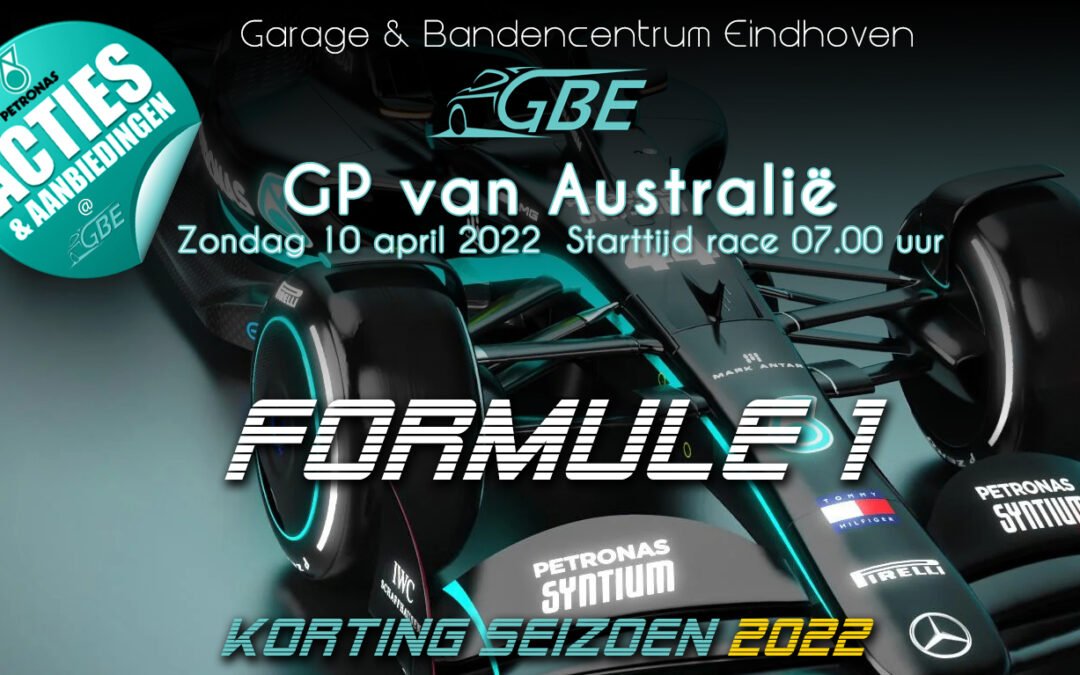 Formule 1 GP van Australië 2022 kortingsacties @ GBE!