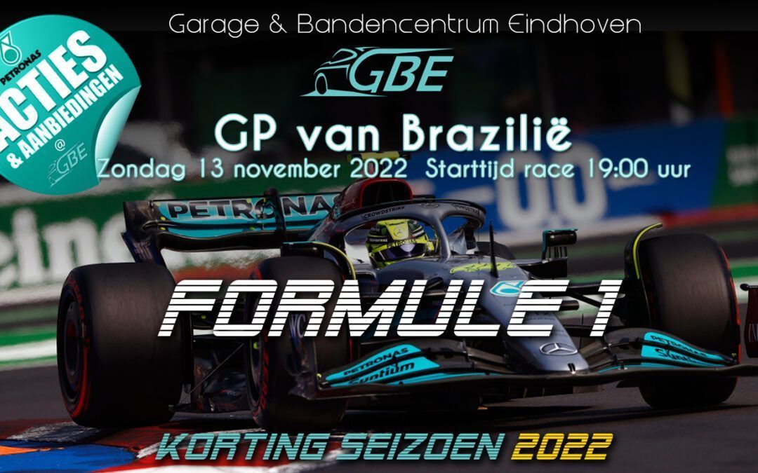 Formule 1 GP Brazilië – 2022 kortingsacties @ GBE!
